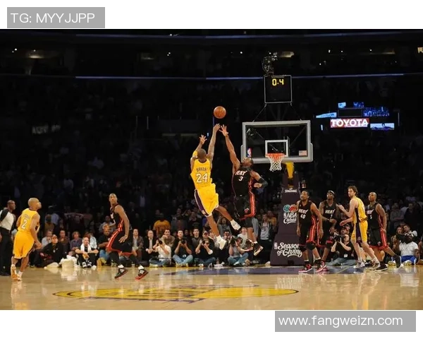 热火与湖人巅峰对决海报展现篮球激情与荣耀瞬间